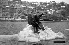 Ice floe in the Bosphorus